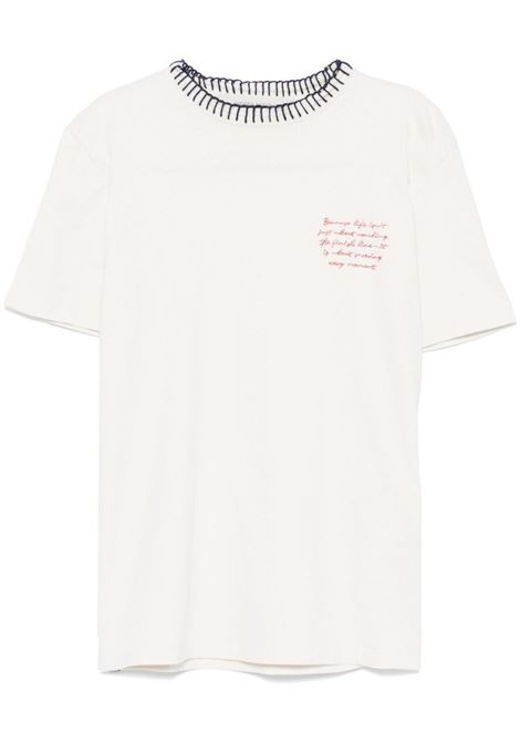 T-shirt con ricamo in bianco Golden goose - donna